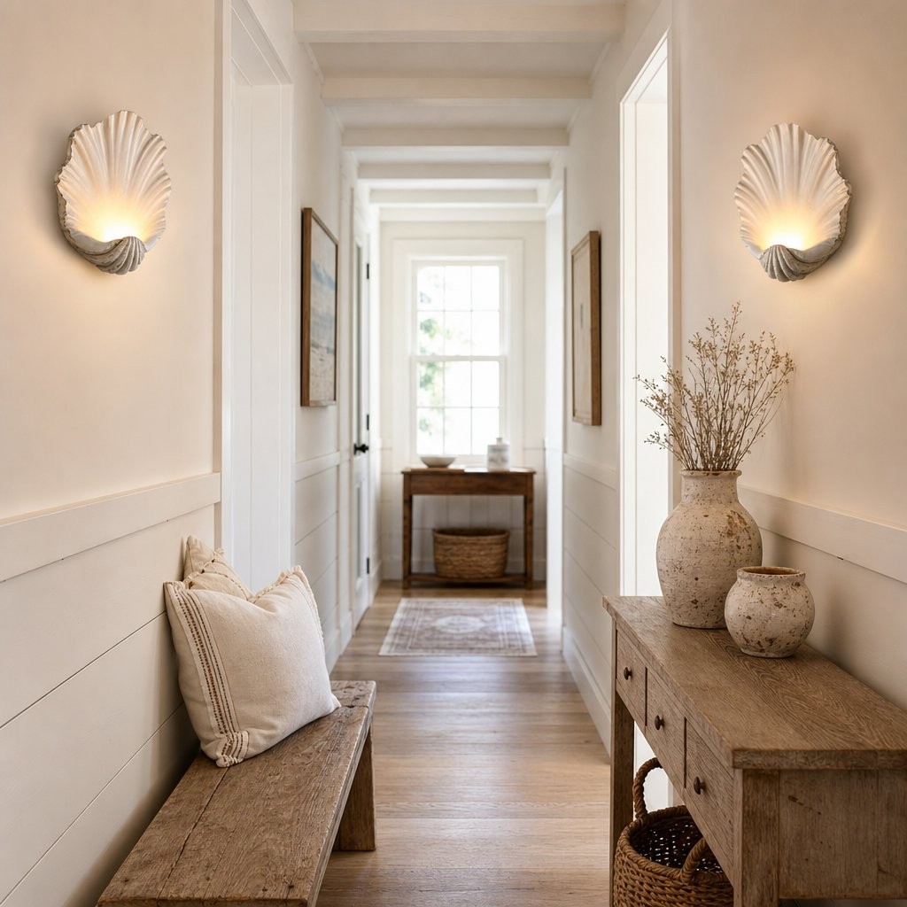 Bellamy Elegant Nautral Shell Resin Wall Light