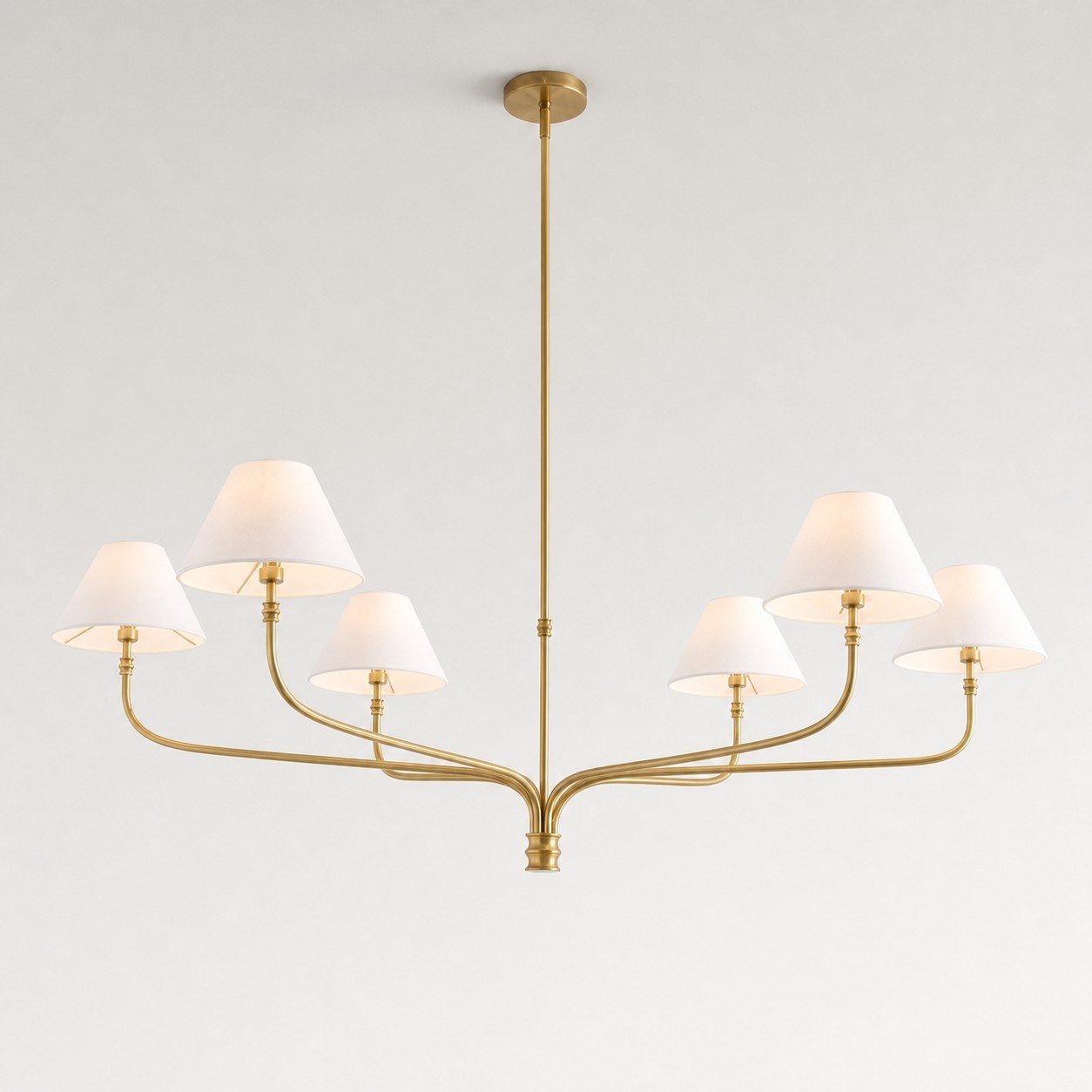 Ashlyn Modern 5/6 Light White Linen Conical Chandelier