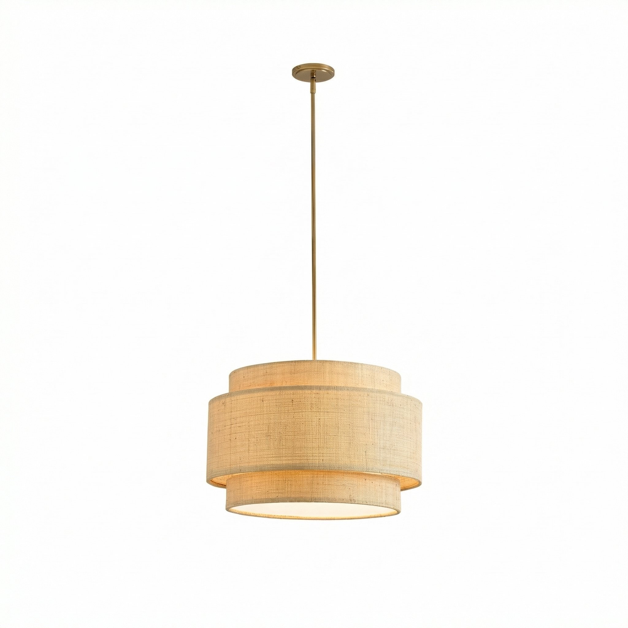 Orlaith Bohemian Rattan Tiered Drum Pendant Light