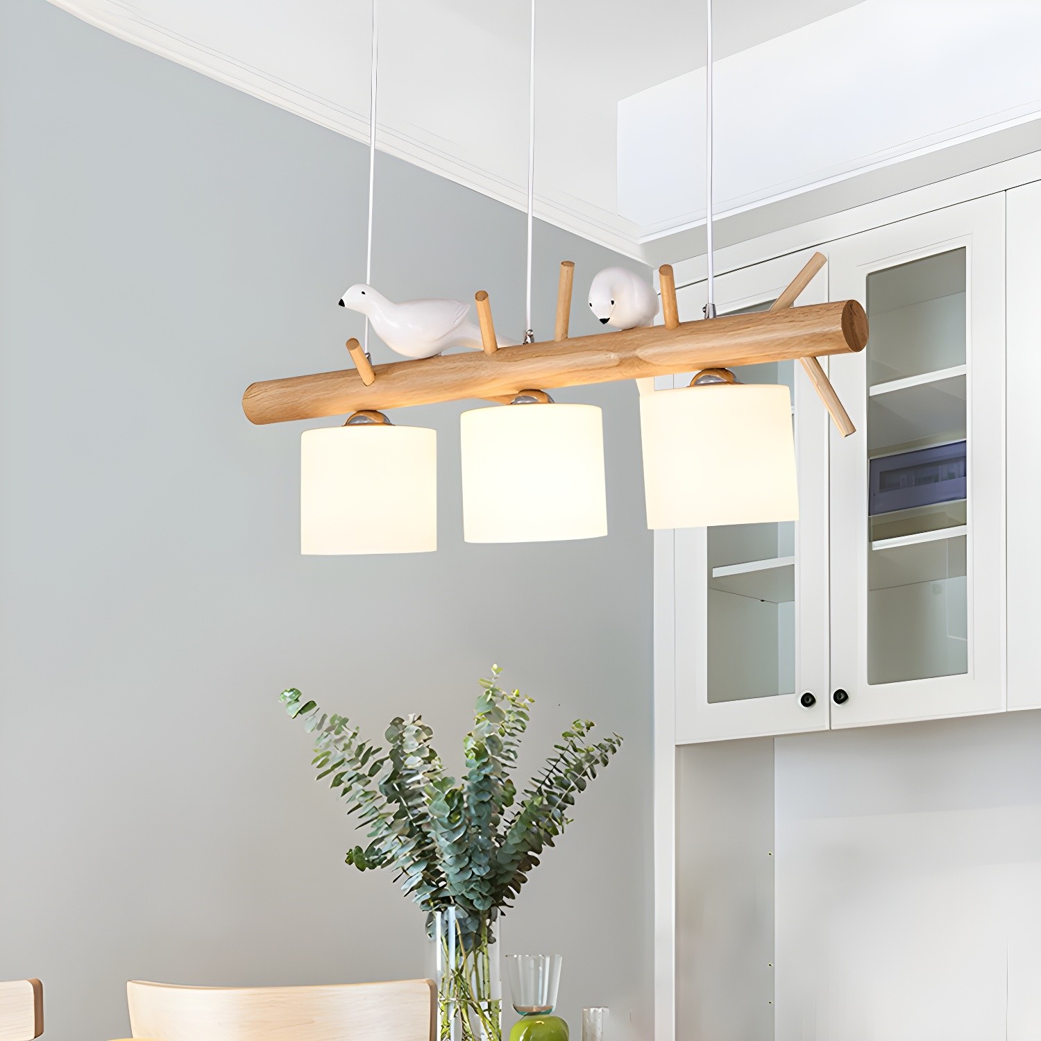 Bird Wooden Chandelier