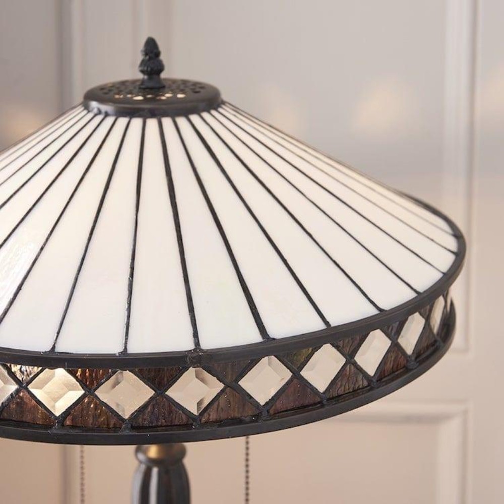 Zephira Tiffany White Glass Table Lamp