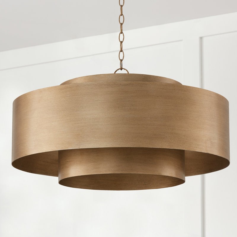 Aurelius Brushed Texture Metal Double Drum Chandelier