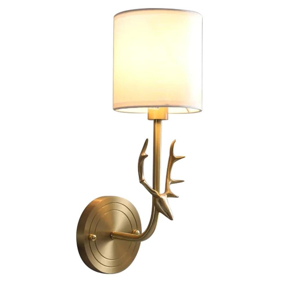 Akshara Farmhouse Brass Deer Head Wall Light