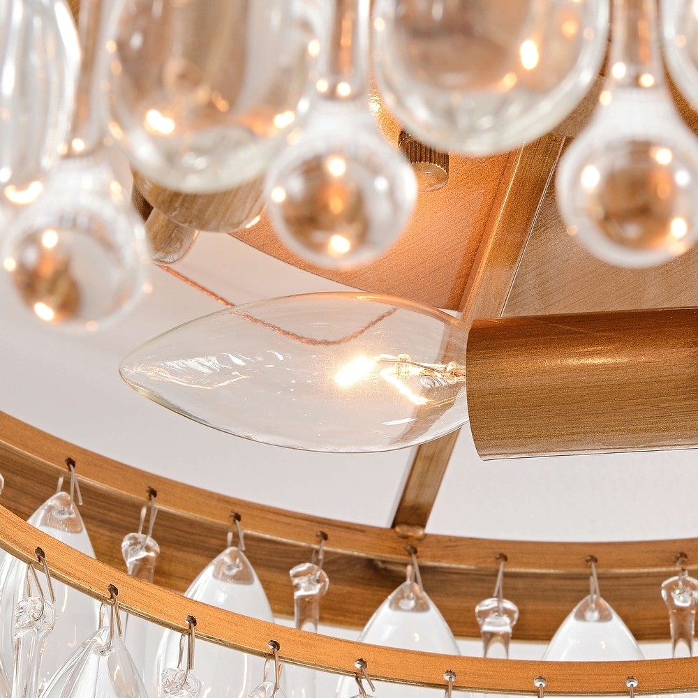 Thalassa Glass Teardrops Crystal Flush Mount Light