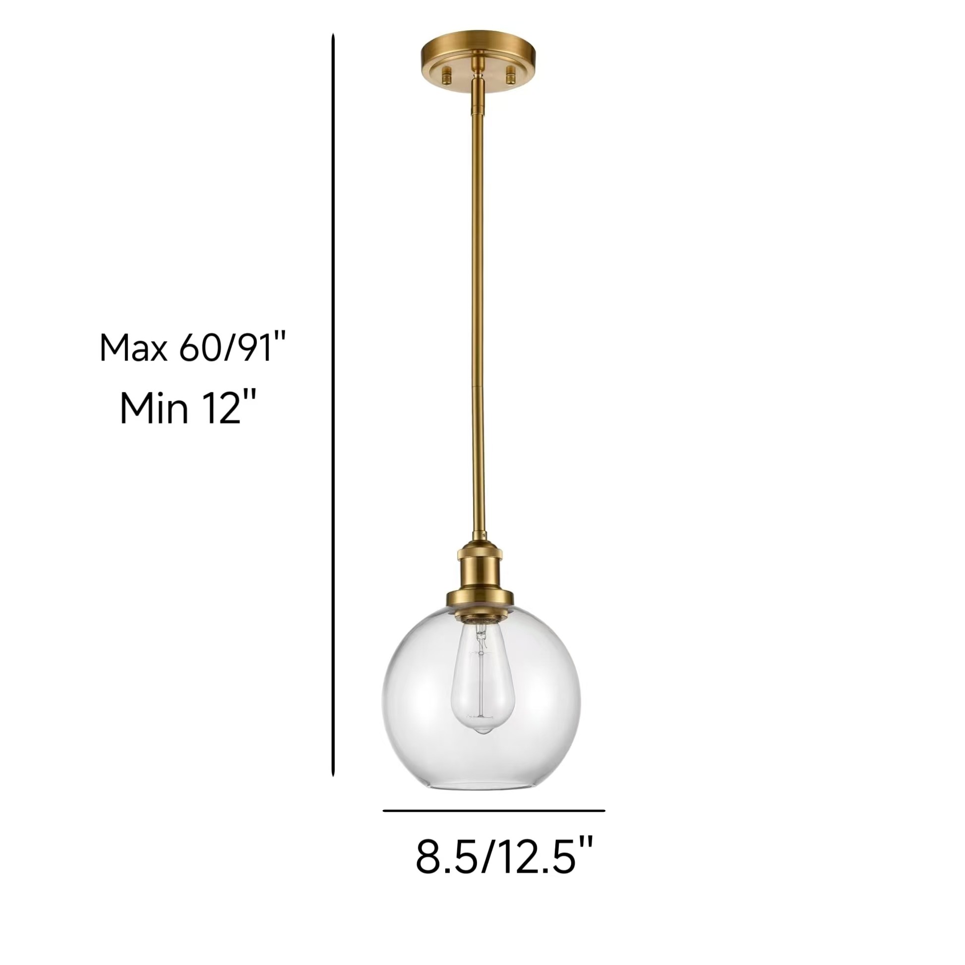 Savion Clear Glass Globe Pendant Light