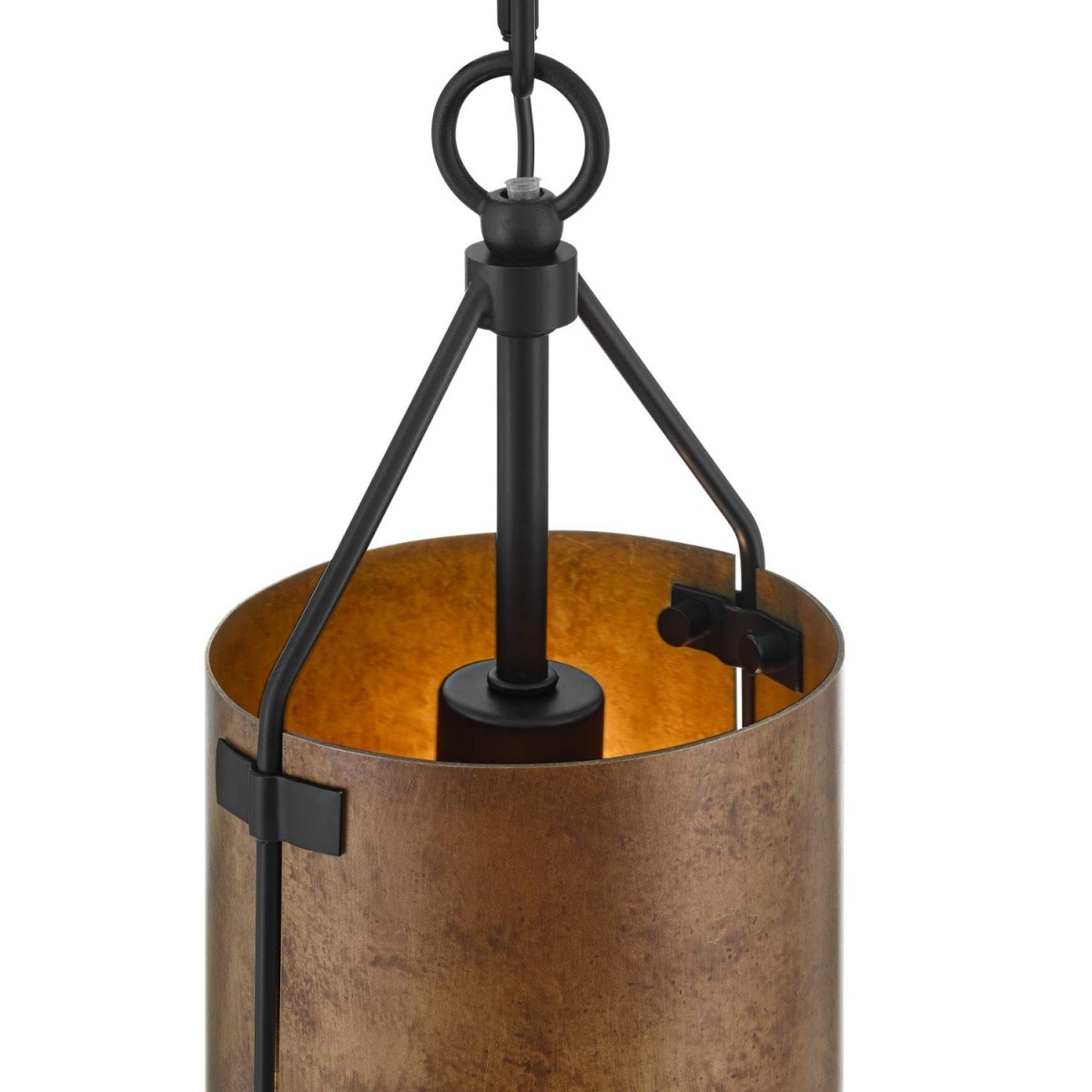 Grange Industrial Rustic Bronze Cylinder Pendant Light