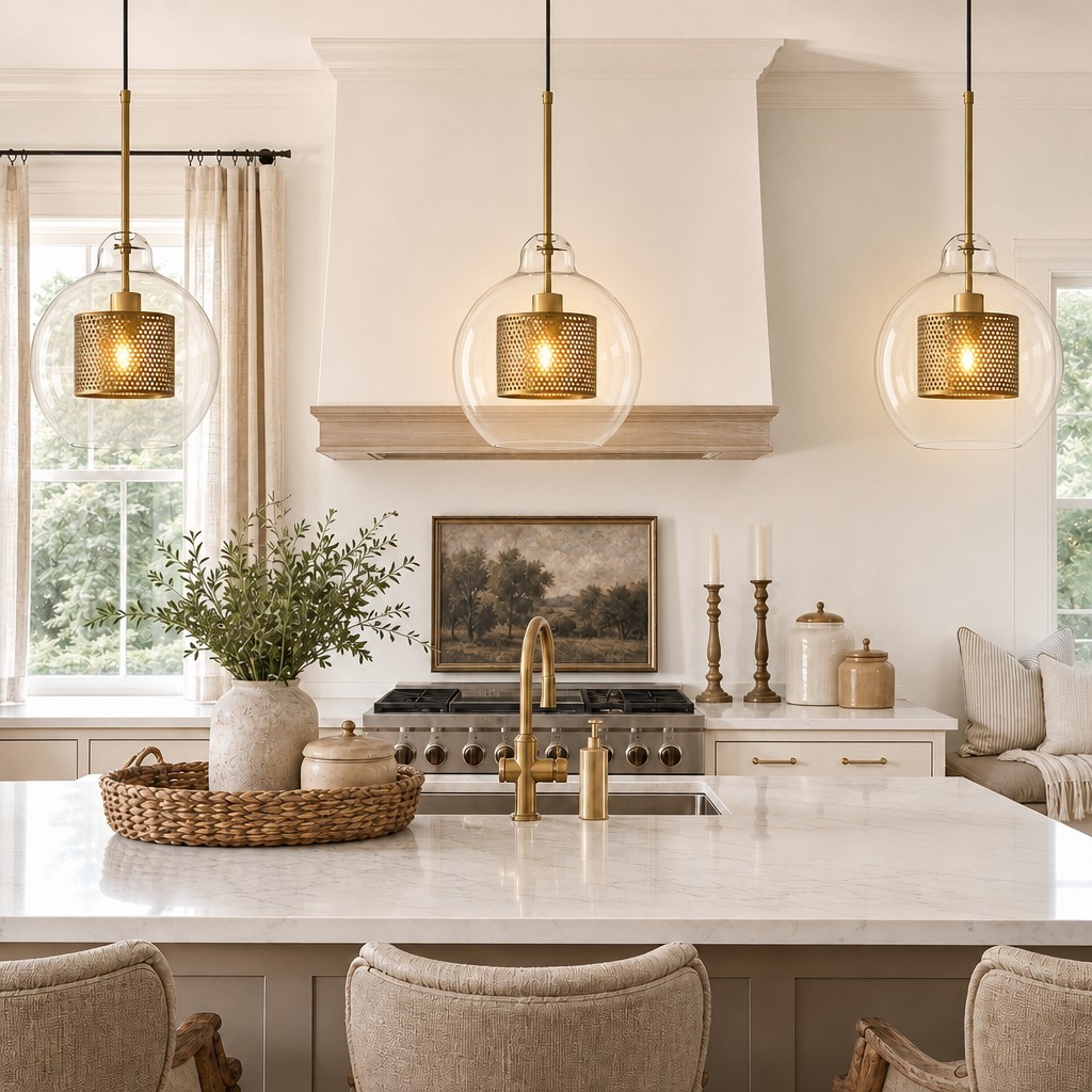 Linc Contemporary Globe Clear Glass Metal Pendant Light
