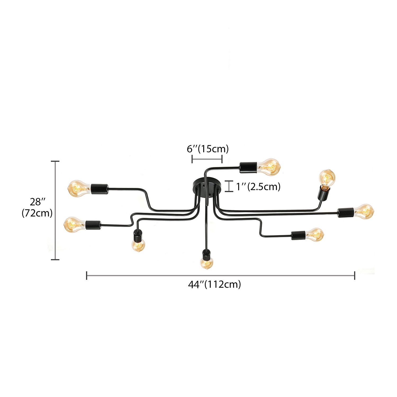 Phaedros Industrial Black Semi Flush Mount Ceiling Light