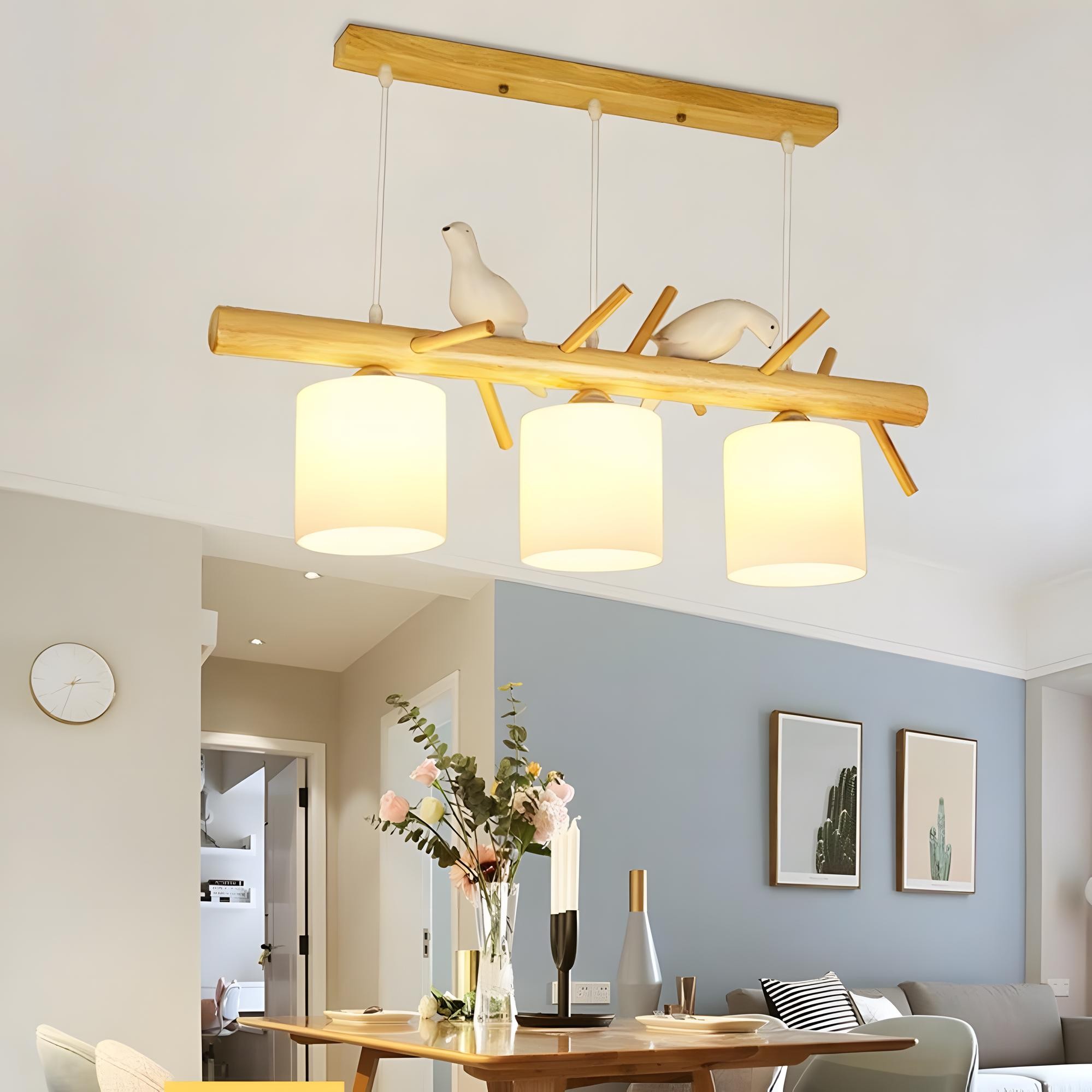 Bird Wooden Chandelier