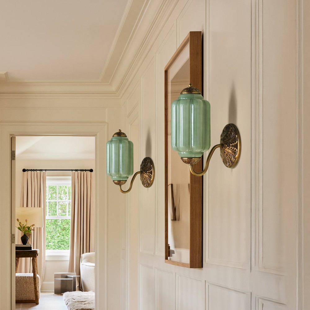 Vintage Elegant Milk Glass Eloise Wall Sconce - Retro Accent Lighting for Bathroom\Bedroom\Hallway