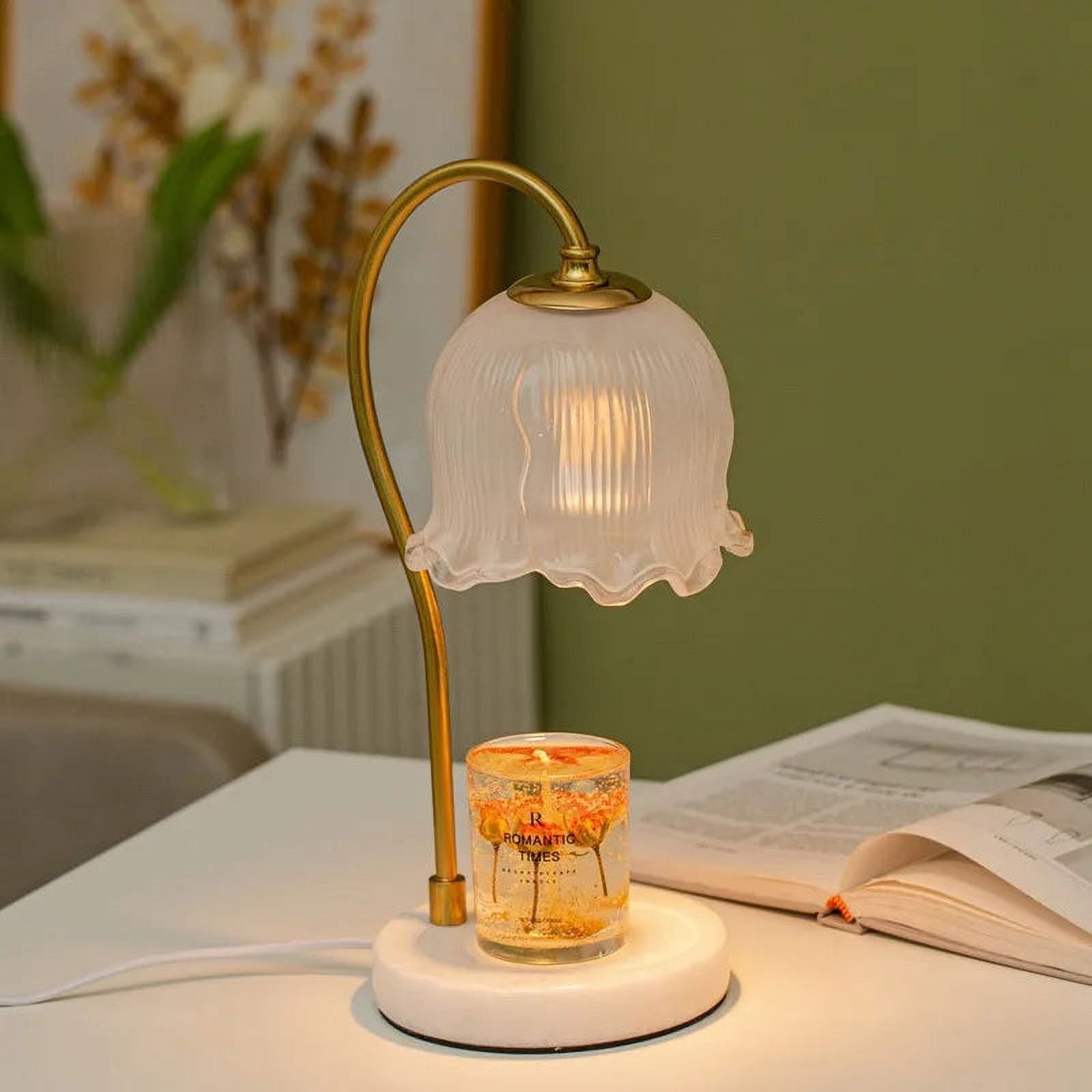 Keya Flower Dimmable Melted Wax Marble Glass Table Lamp