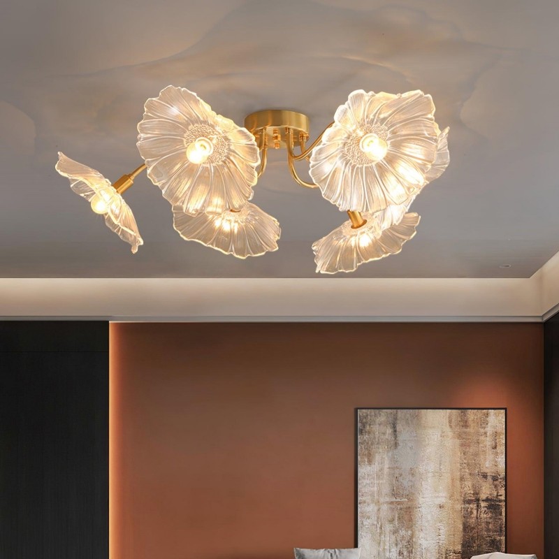 Pranavi Lotus Leaf Glass Ceiling Light