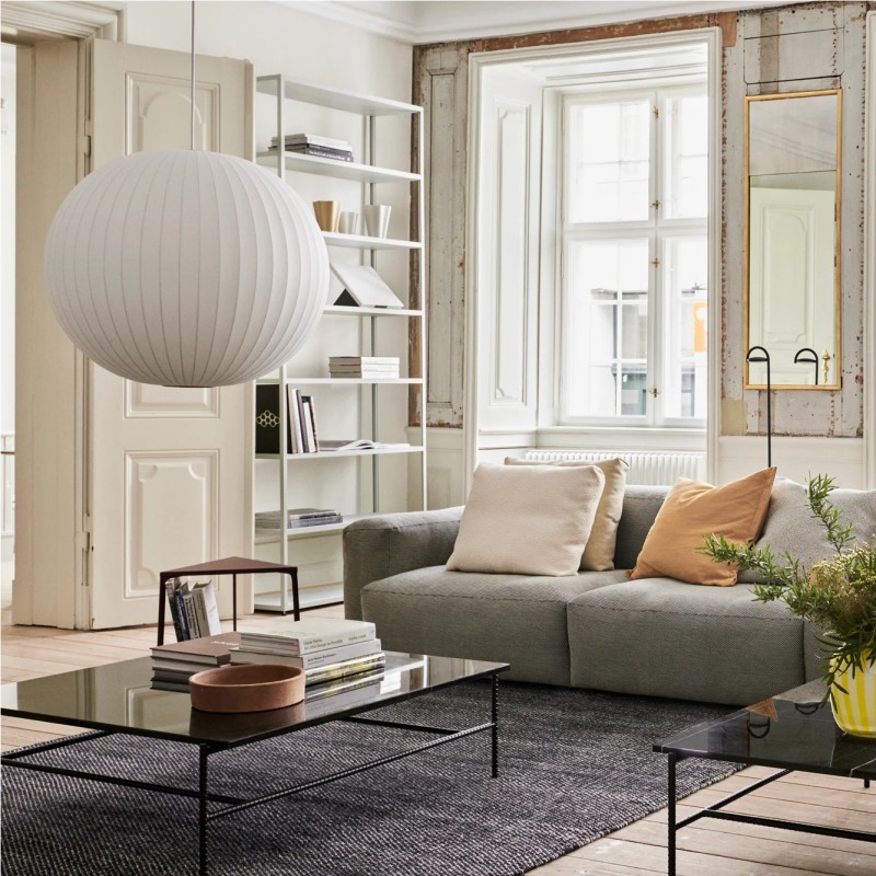 Hayden White Silk Ball Bubble Pendant Light