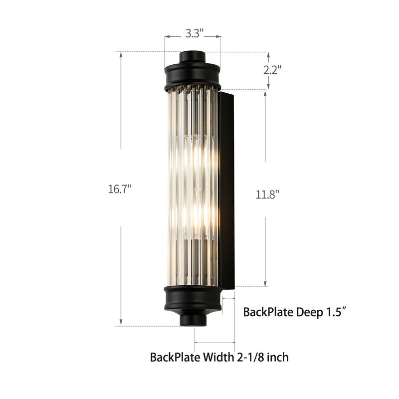 Raelin Retro Cylindrical Ribbed Glass Sconce
