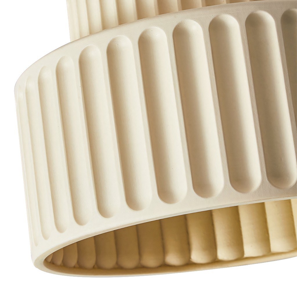 Brisby Striped Frosted Fluted Ceramic Pendant Light