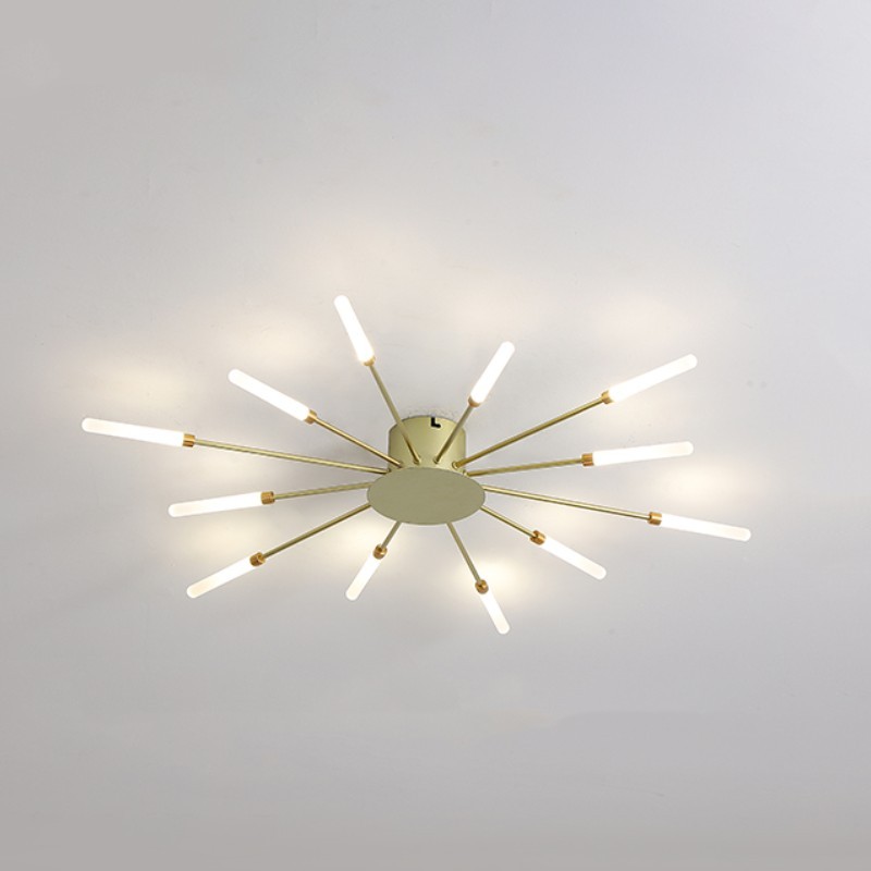 Pranika Modern Sputnik LED Fireworks Semi Flush Mount Ceiling Light