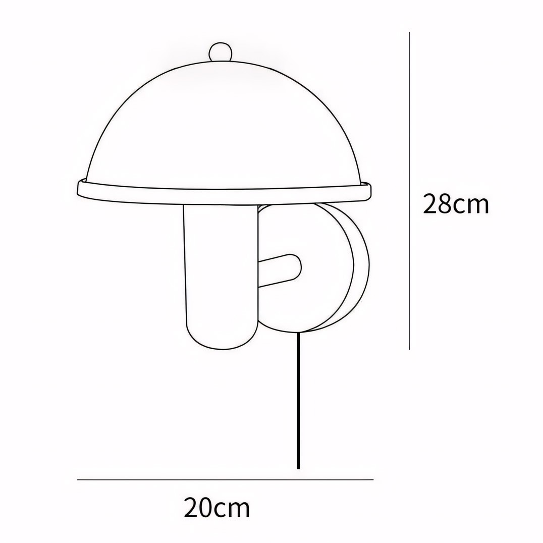 Zera Wood Mushroom White Milk Shade Plug In Sconce
