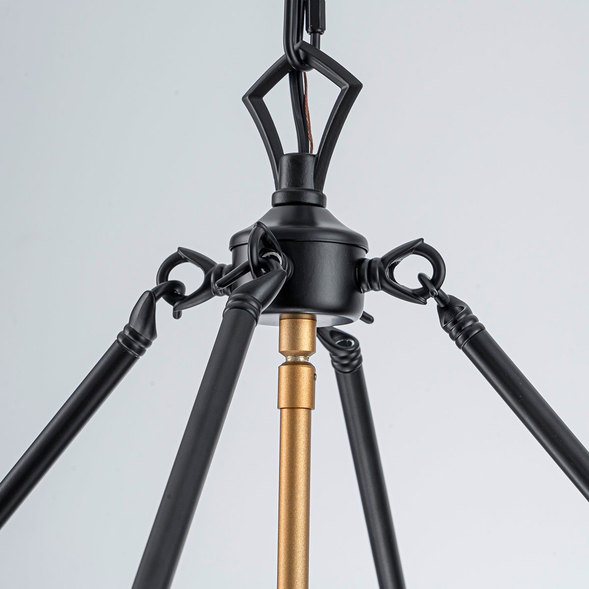 Merrick Metal Lantern Round Glass Chandelier