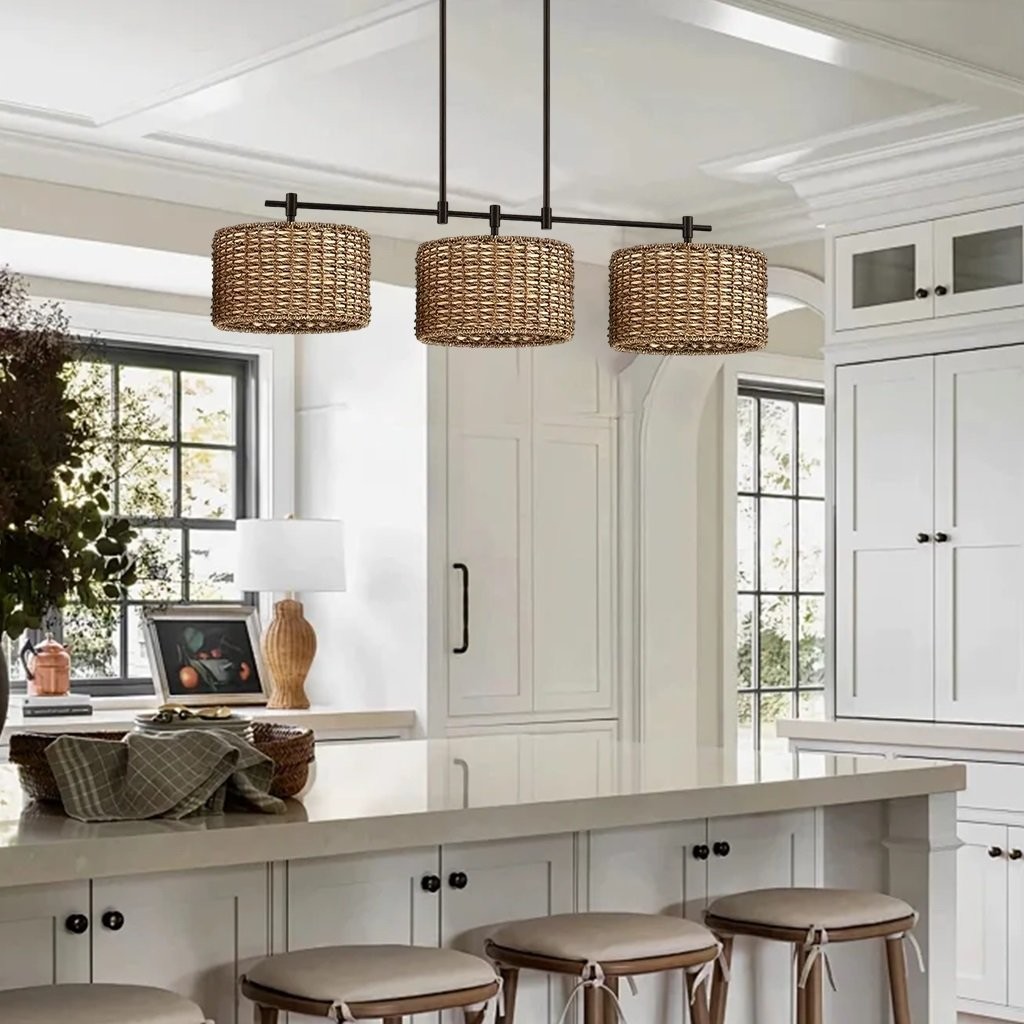 Raphael Beachy 3 Light Dimmable Drum Chandelier for Dining Room