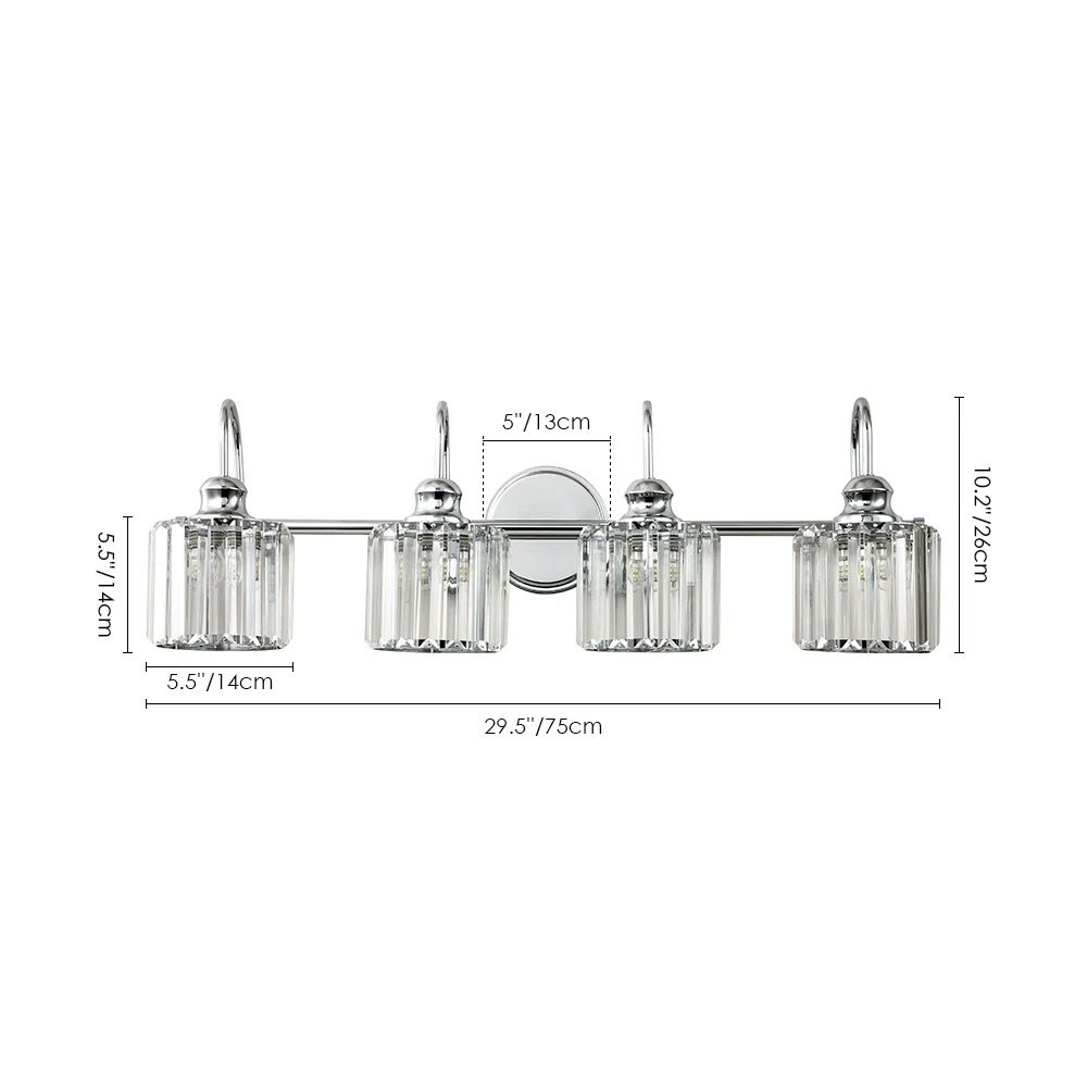 Naeris Modern Square Crystal Wall Sconce