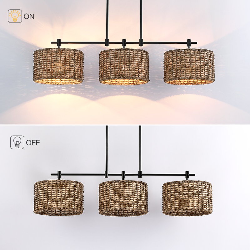 Raphael Beachy 3 Light Dimmable Drum Chandelier for Dining Room