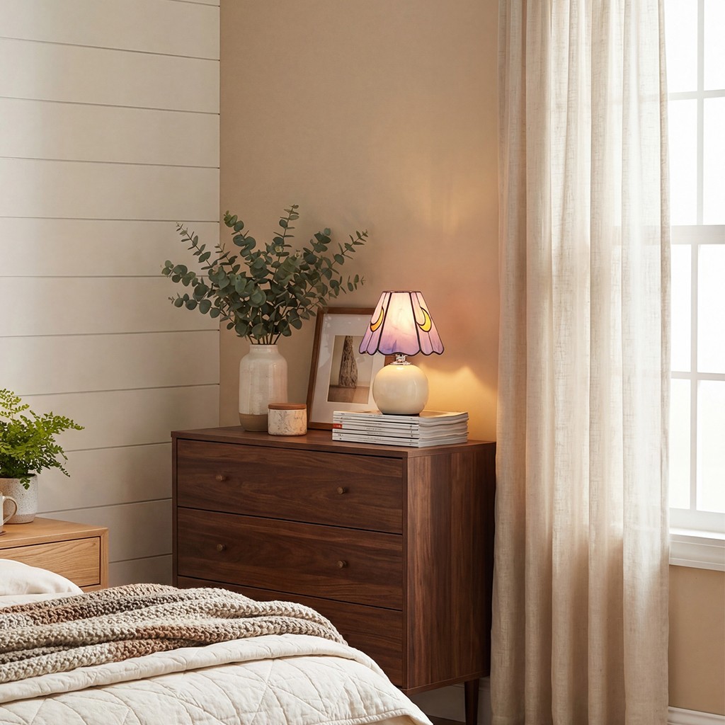 Eirwen Mini Tiffany Moon Bedside Lamp