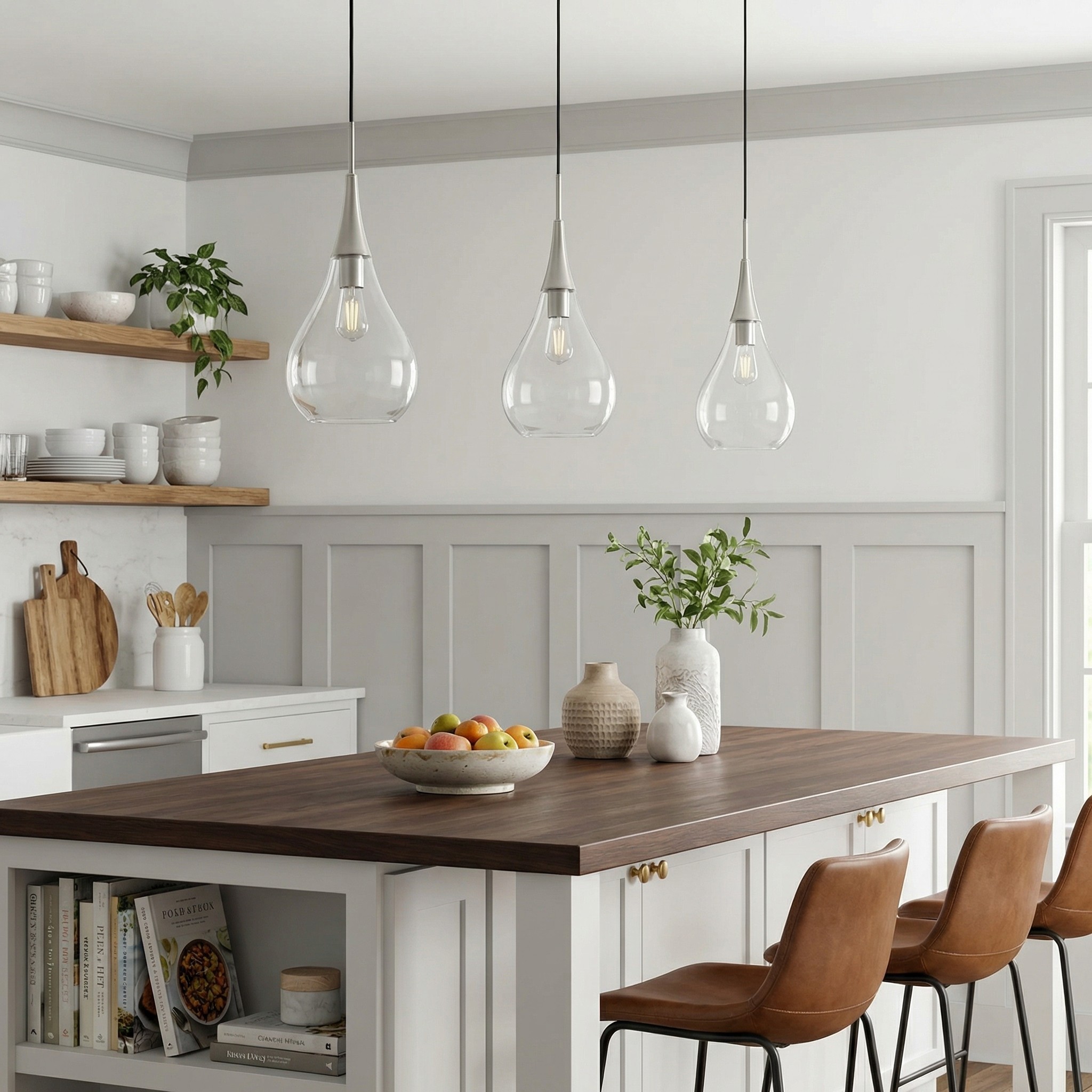 Clarke Minimalist Teardrop Glass Pendant Light