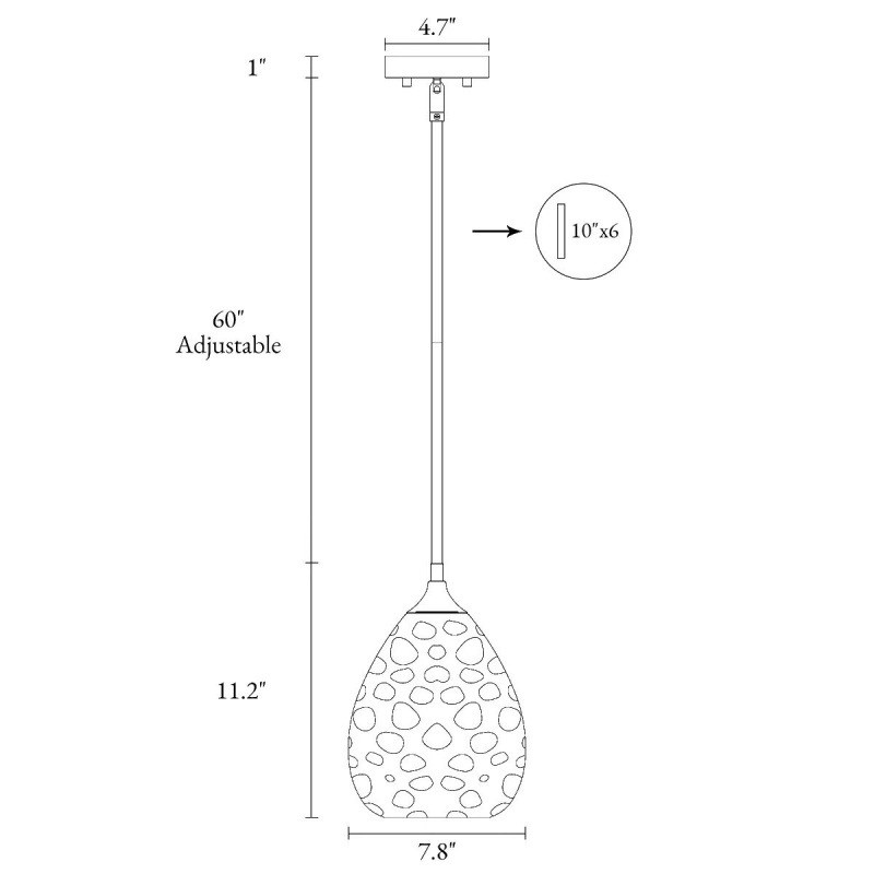 Goad Modern Teardrop Ripple Glass Pendant Light