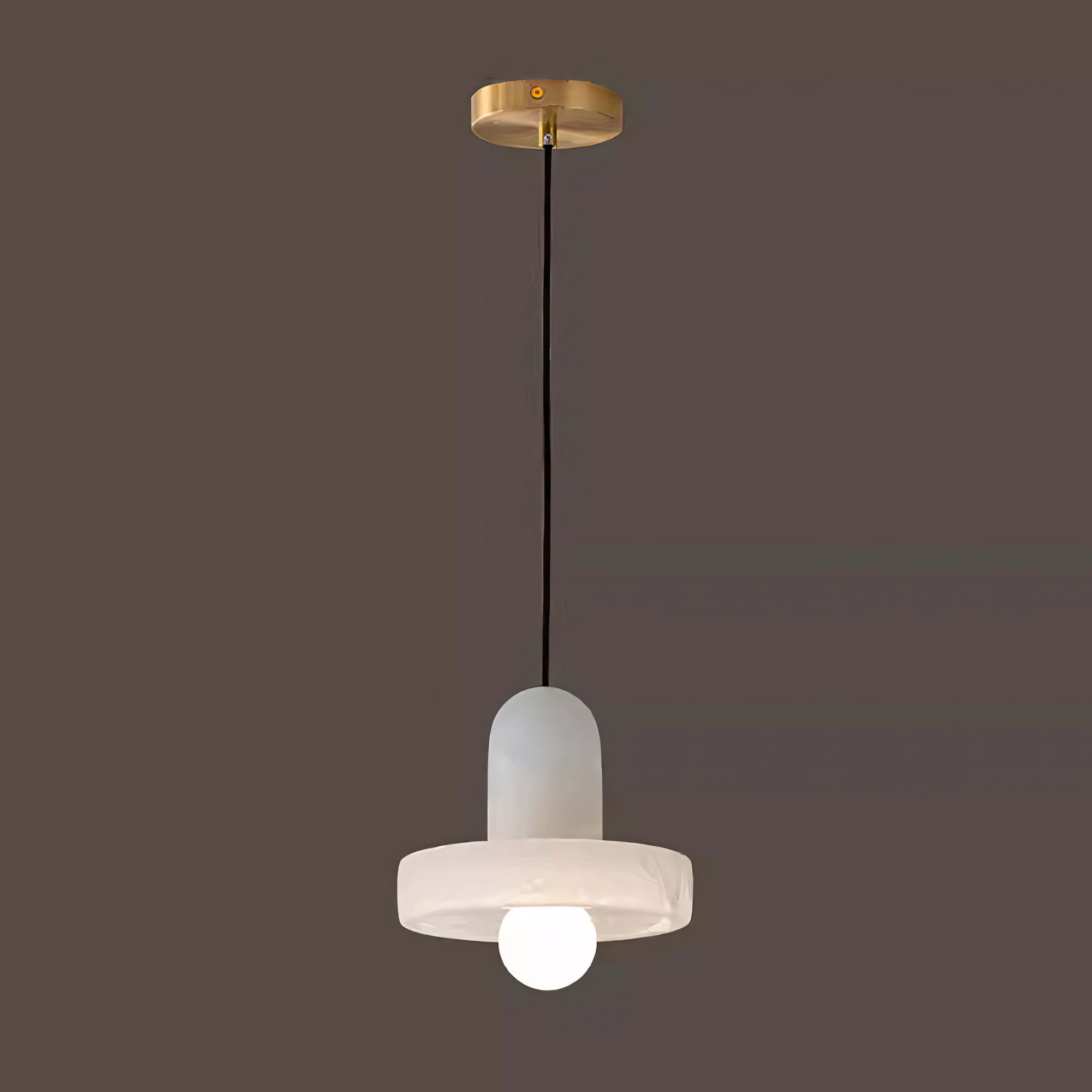 Vyndorix Farmhouse Hat Shaped Alabaster Pendant Light