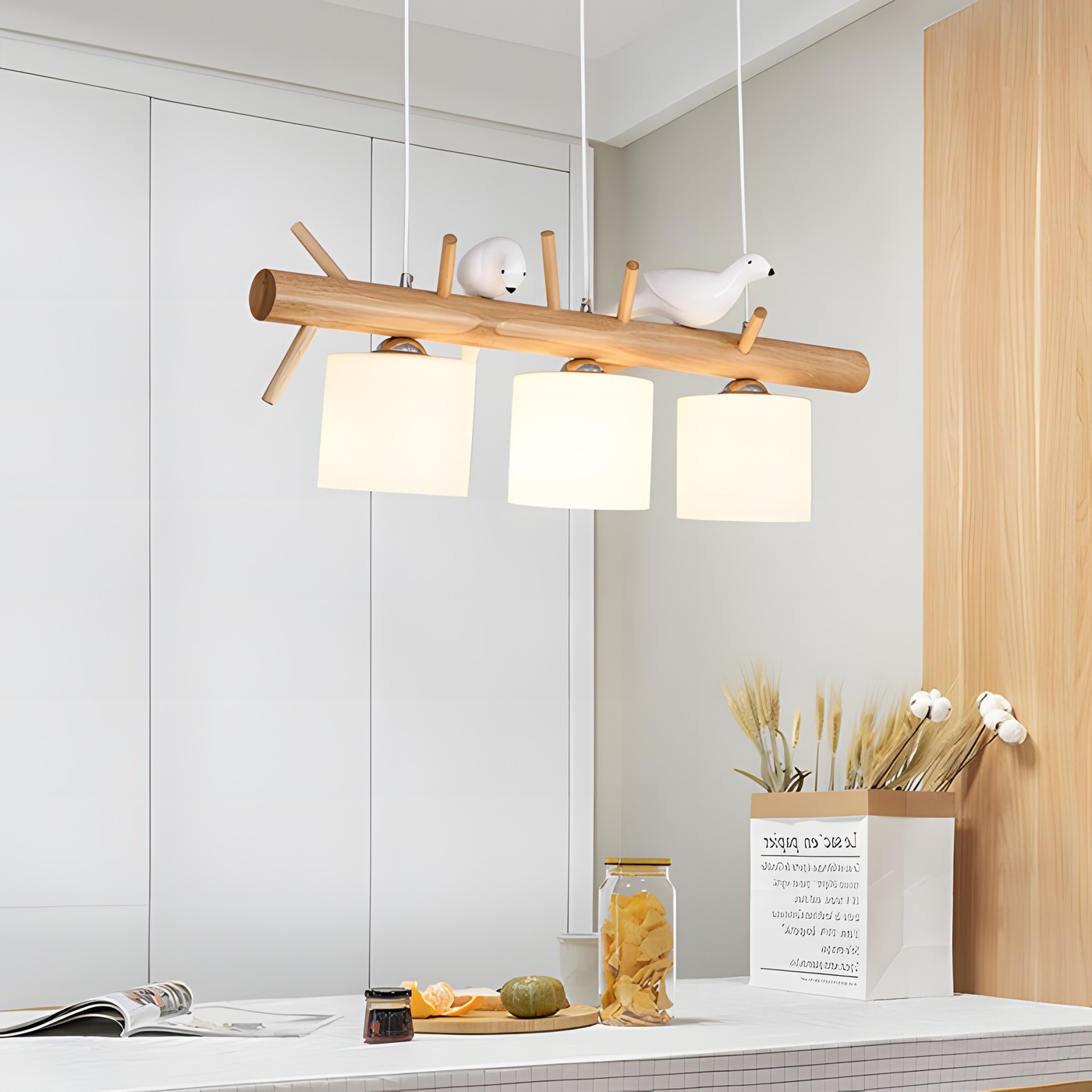 Bird Wooden Chandelier