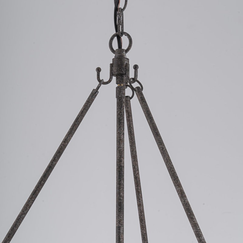Coriander Farmhouse Water Ripple Glass Drum Chandelier