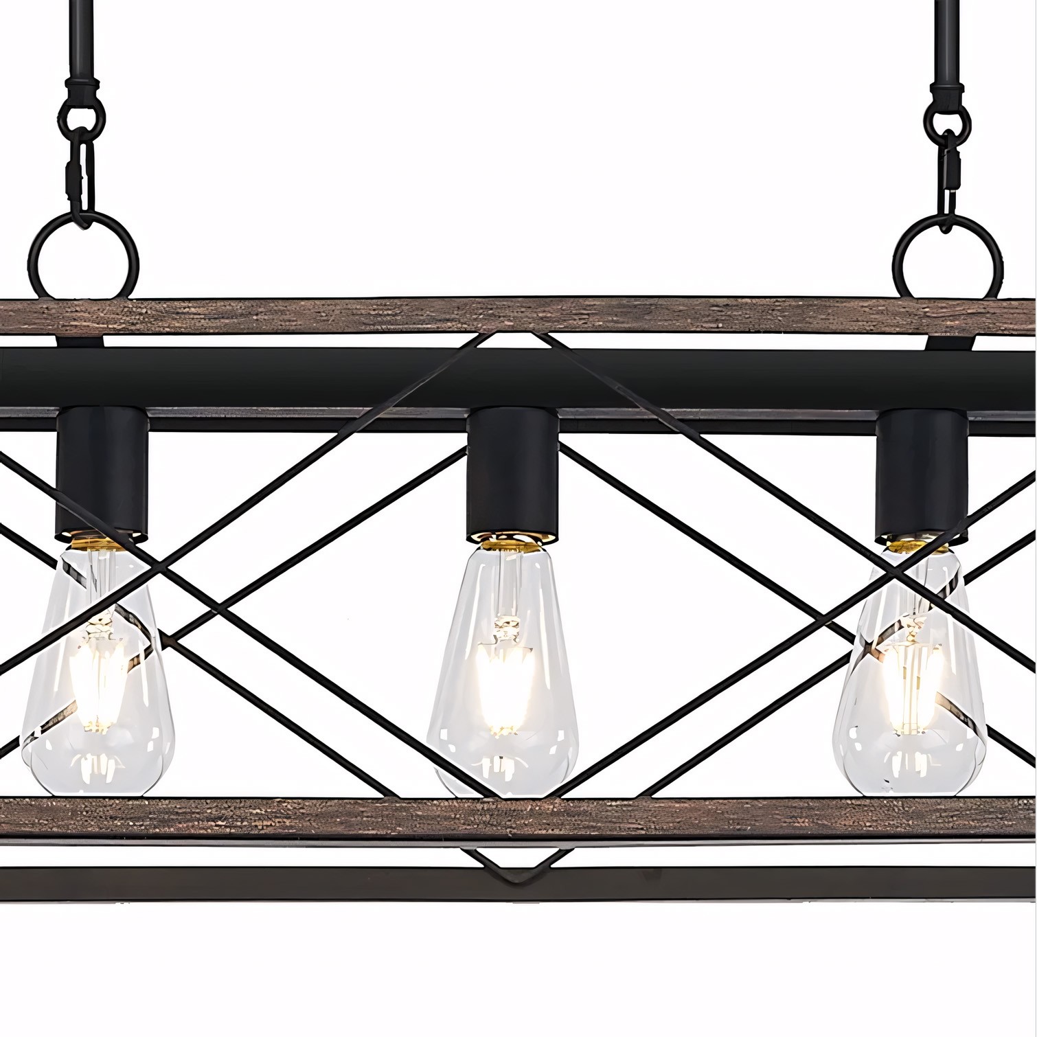Wrylor Farmhouse 7 Light Steel Rectangle Chandelier