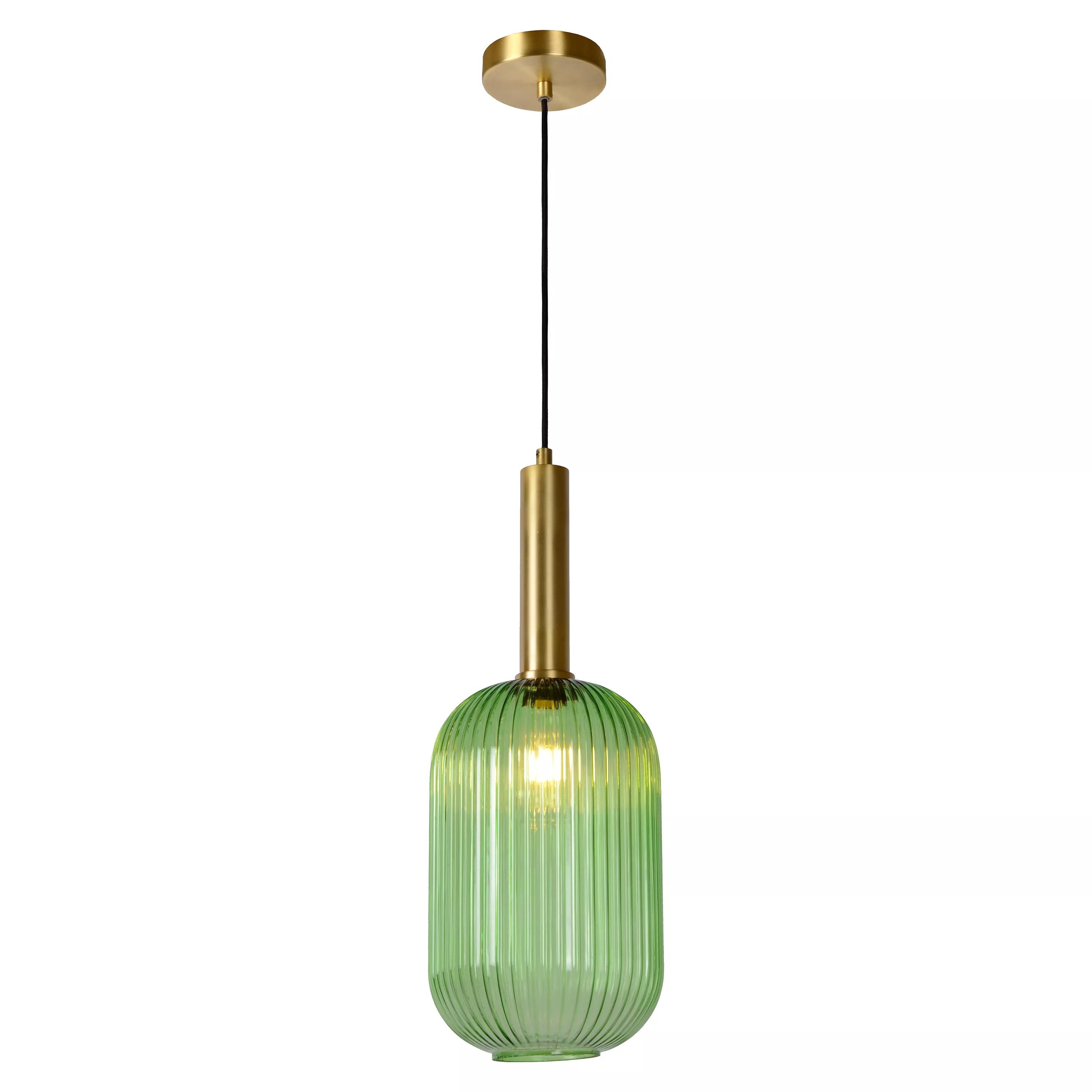 Zarek Lantern Shape Vertical Striped Stained Glass Pendant Light
