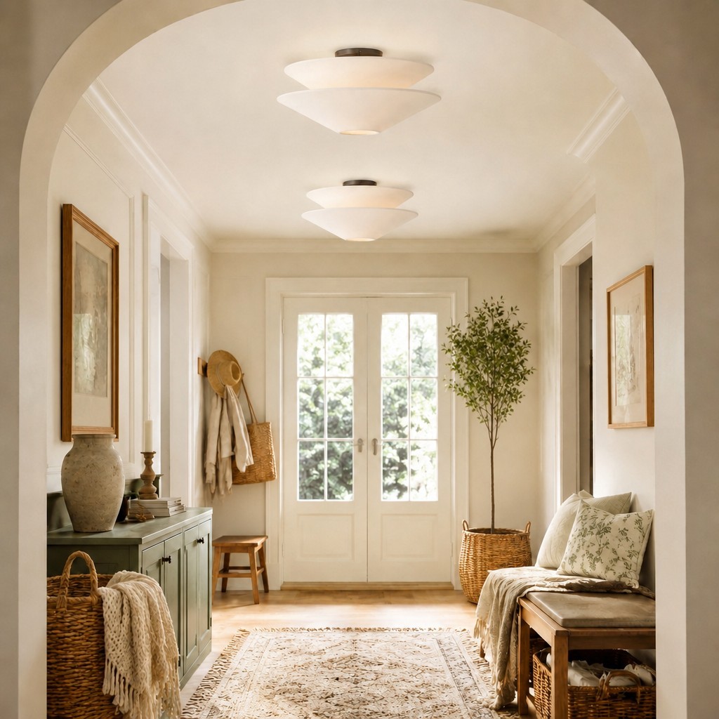 Luneth Modern Fabric Double Layer Ceiling Light