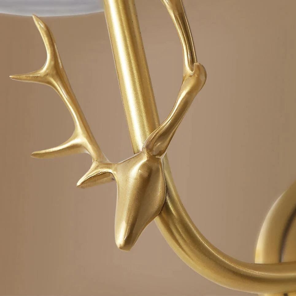 Akshara Farmhouse Brass Deer Head Wall Light