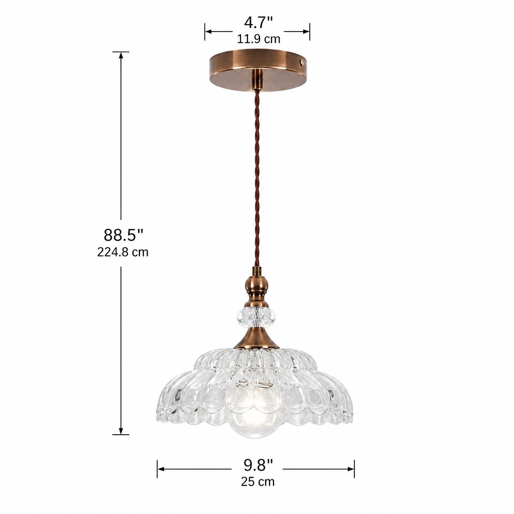 Vilkas Vintage Flower Shaped Glass Pendant Light