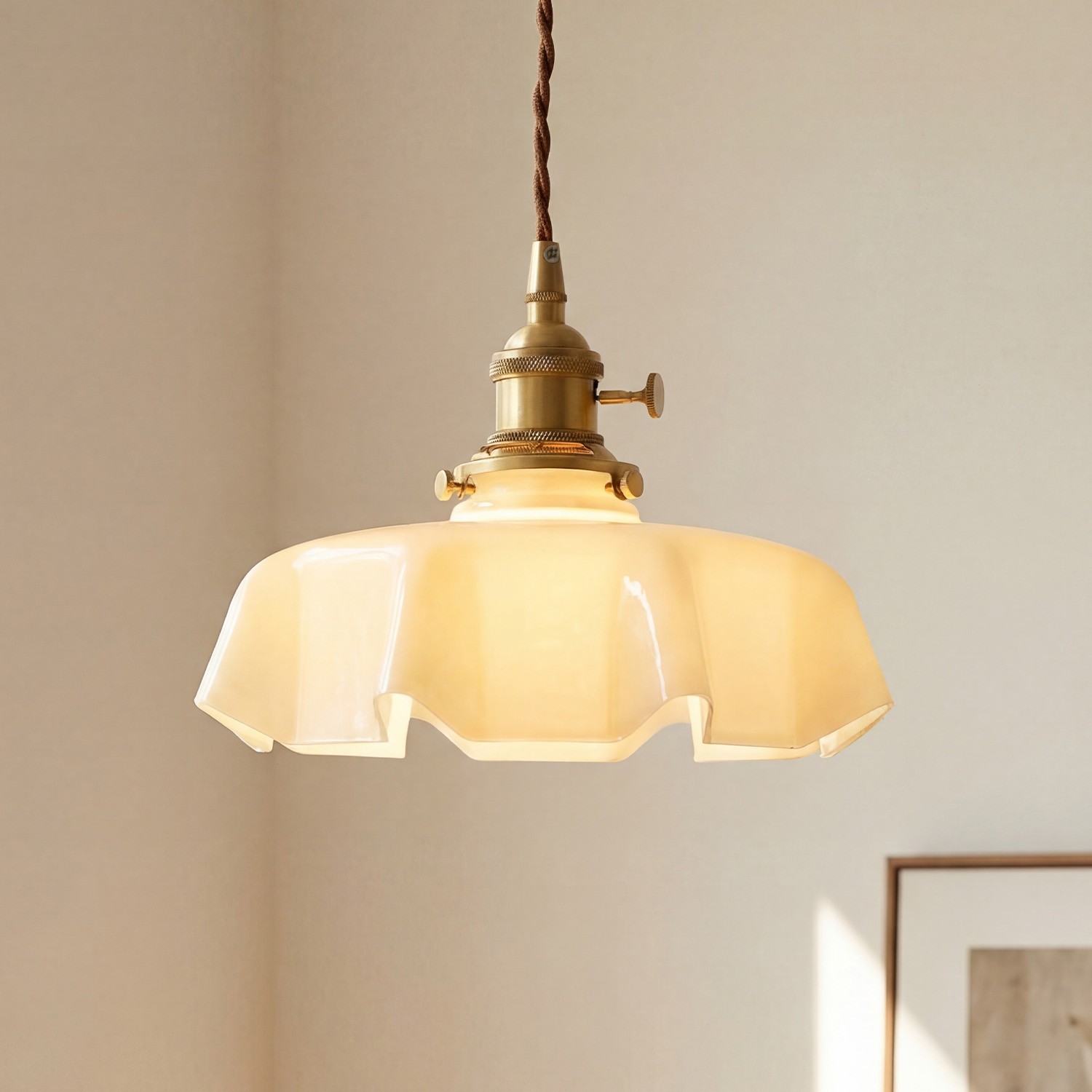Jovianth French Cream Flower Single Pendant Light