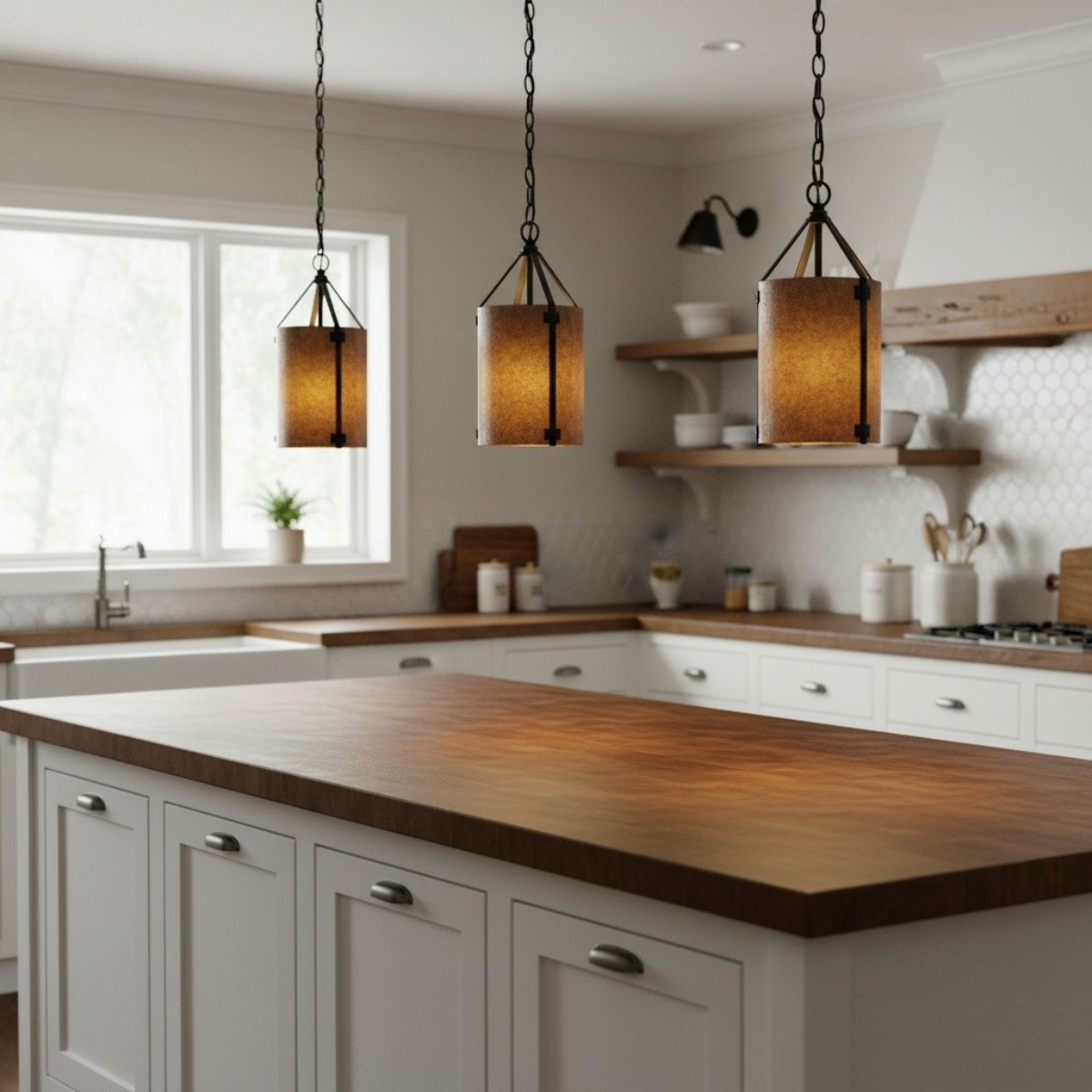 Grange Industrial Rustic Bronze Cylinder Pendant Light