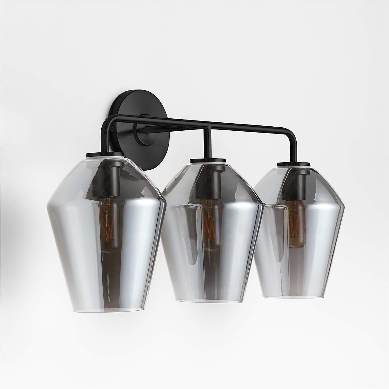Konig Minimalist 3-Light Brass Glass Wall Light