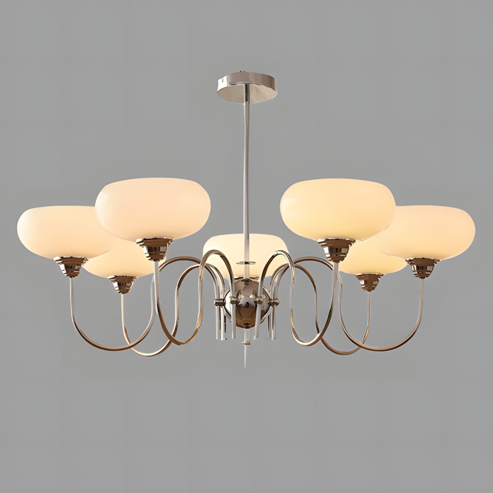 Luna Cream White Bubble Glass Chandelier
