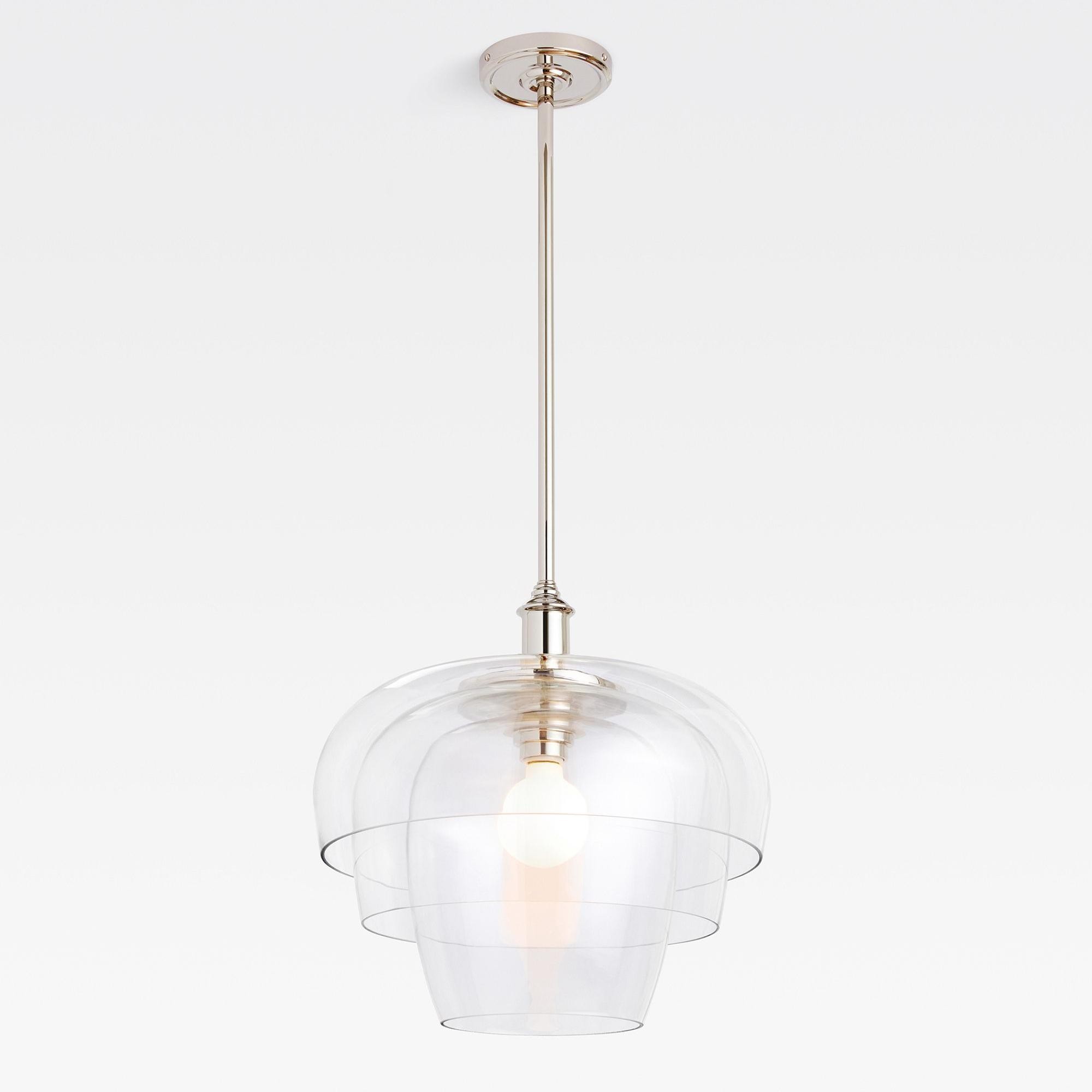 Xena Scandinavian Layered Clear Glass Pendant Light