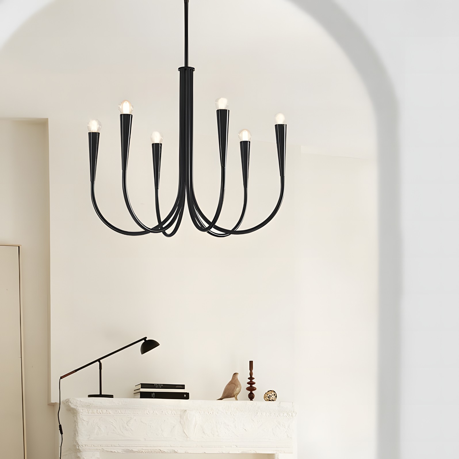 Luren Light Luxury Candle Iron Branch Chandelier