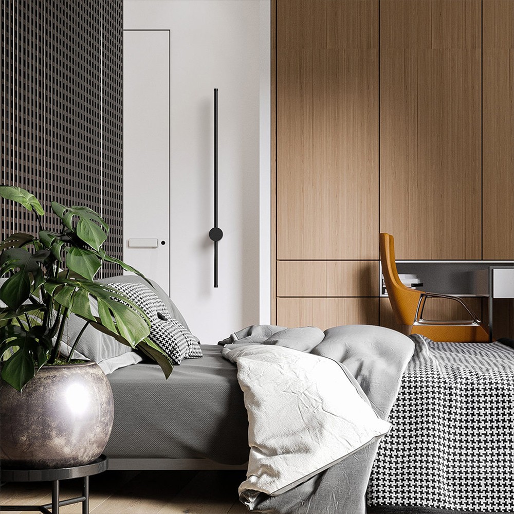 Aaradhya Modern Minimalist Rotatable Linear Black LED Wall Light