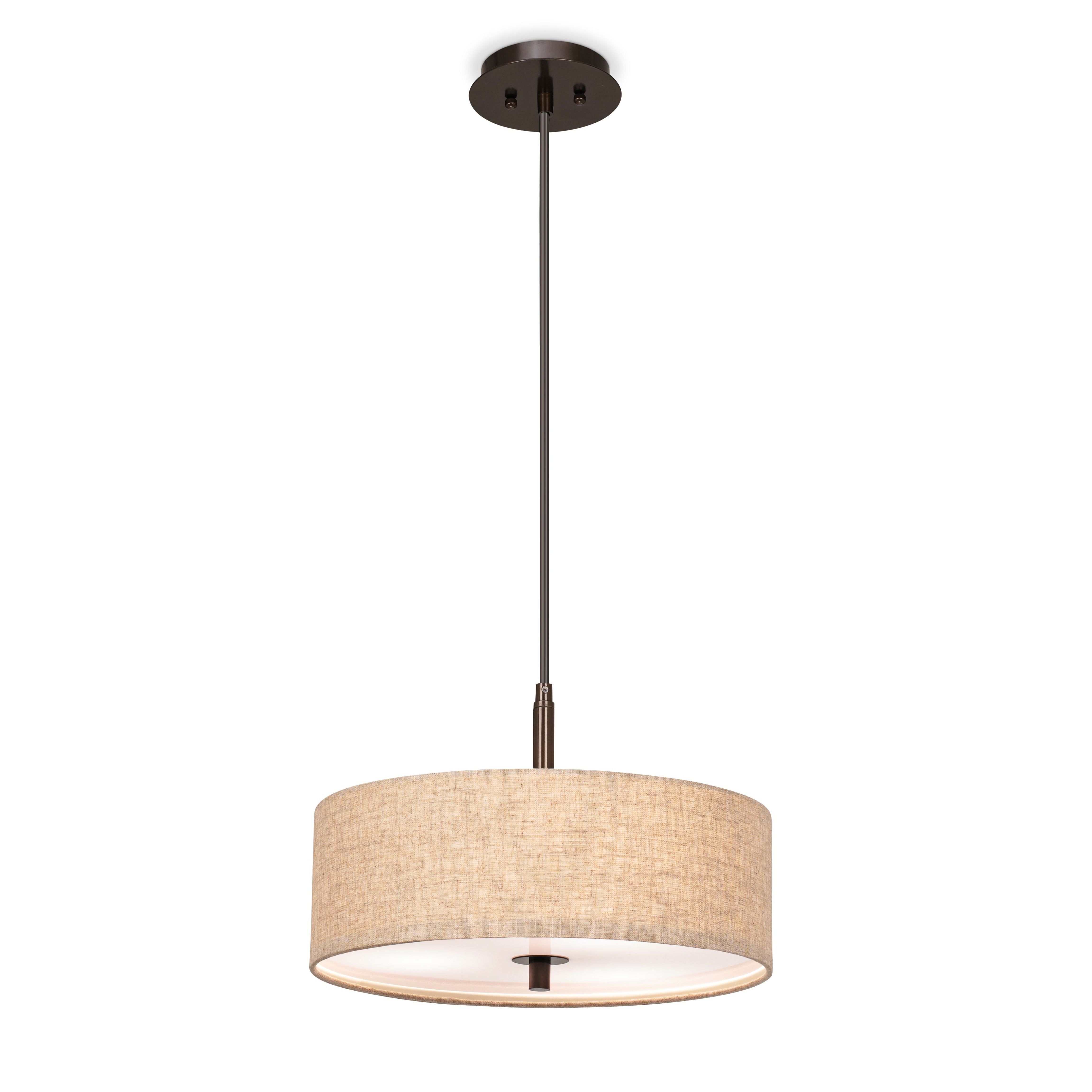 Raithe Cream Fabric Frum Shade Pendant Light