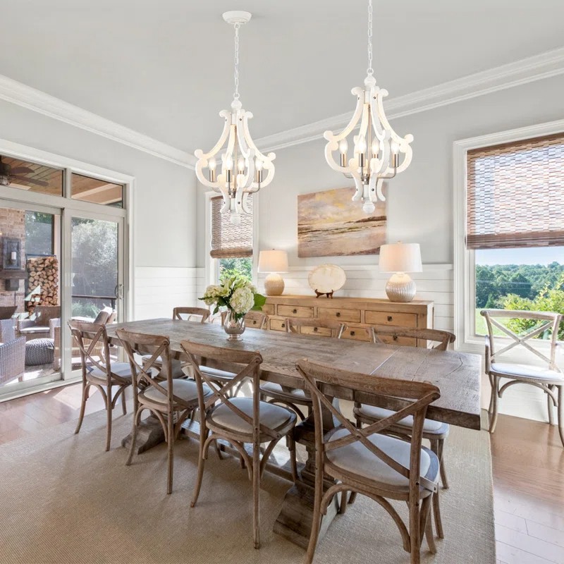 Astridina Rustic Antique Wooden French Country Chandelier