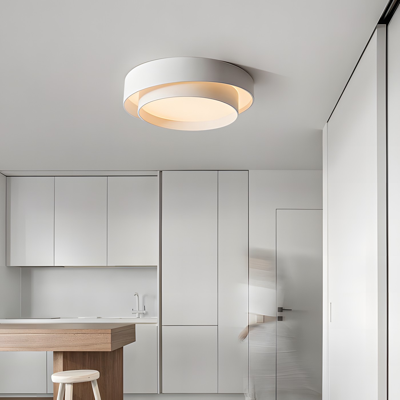 Melady Nordic Irregular Double-Layer Circular Ceiling Light
