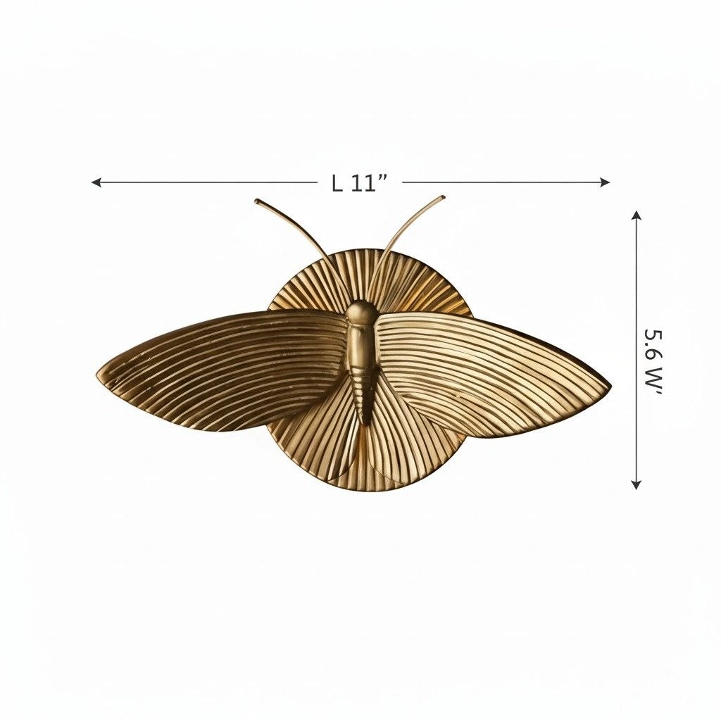 Horace Art Deco Golden Resin Moth Wall Sconce