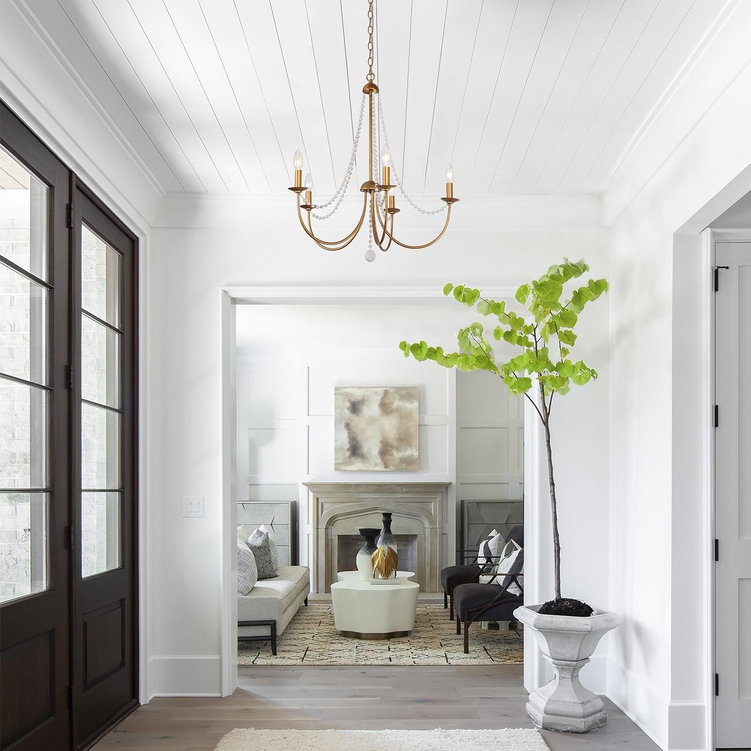 Ophelia French Country 5-Light Wood Beads Branch Chandelier