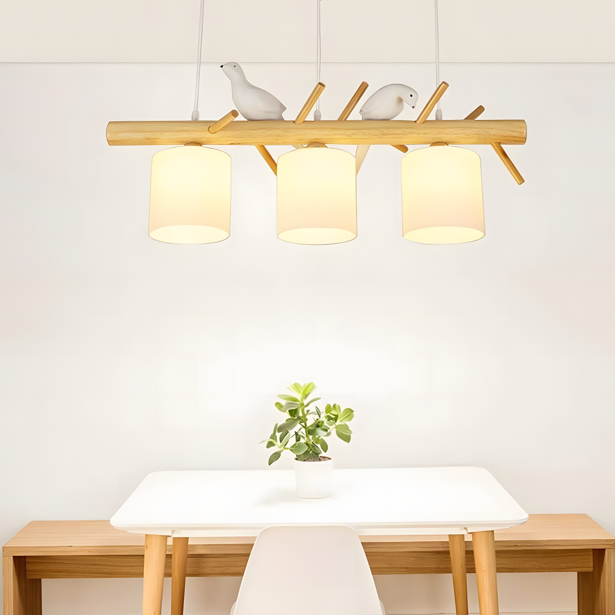 Bird Wooden Chandelier