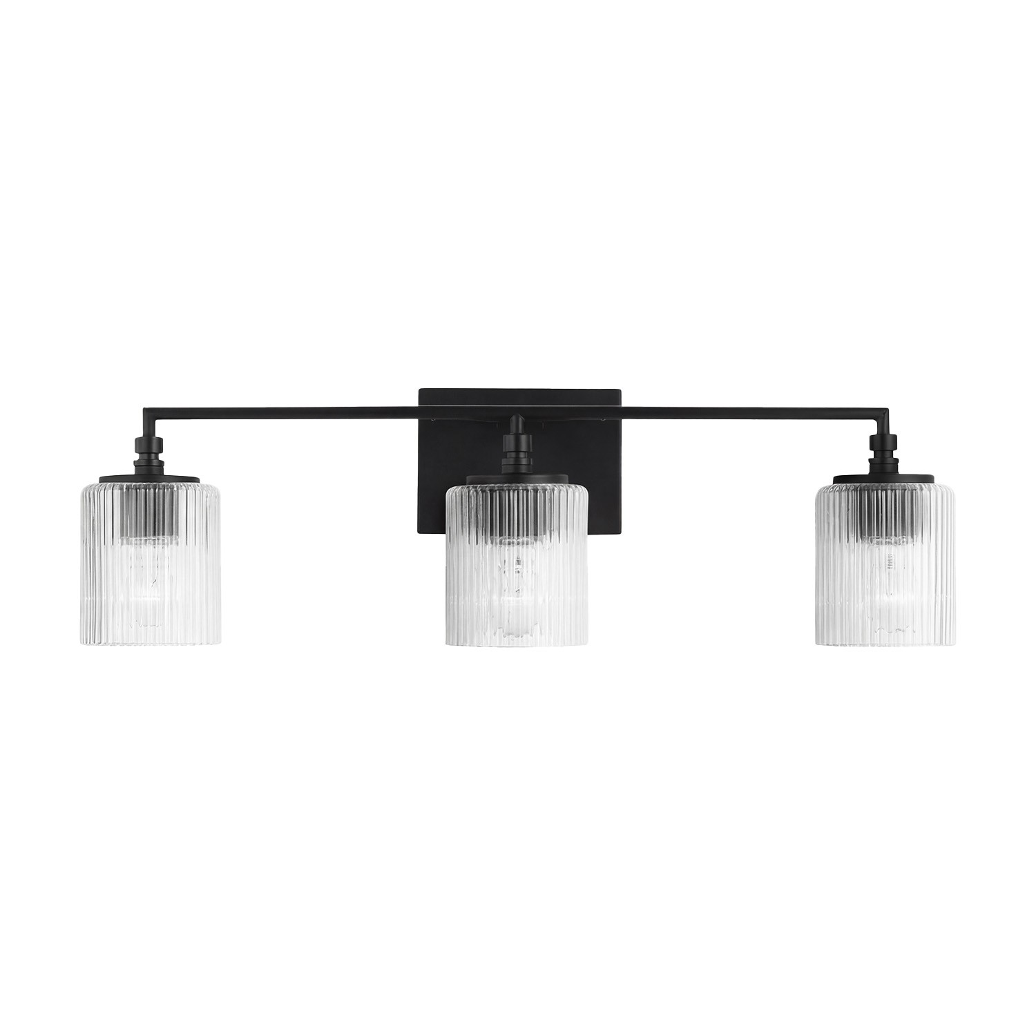 Cerys Modern 3-Light Ribbed Glass Cylinder Sconce